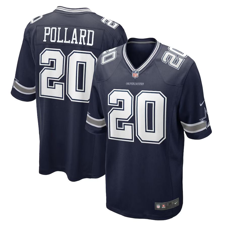 Men Dallas Cowboys 20 Tony Pollard Nike Navy Game Player NFL Jersey